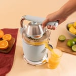 Cecotec Xqueeze RetroJuice 1000 Blue elektrikli narenciye sıkacağı, portakal ve narenciye için, 1000 W, paslanmaz çelik filtre, 2 çıkarılabilir koni, 500 ml kapasite, bulaşık makinesinde yıkanabilir.