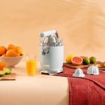 Cecotec Xqueeze RetroJuice 1000 Blue elektrikli narenciye sıkacağı, portakal ve narenciye için, 1000 W, paslanmaz çelik filtre, 2 çıkarılabilir koni, 500 ml kapasite, bulaşık makinesinde yıkanabilir.