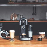 Cecotec Yarı Otomatik Kahve Makinesi Power-ccino 20 Chic Nera Serisi, Öğütülmüş Kahve ve Kapsül için 20 Bar, 0,7 L Süt Tankı, 1,7 L Su Tankı, Siyah