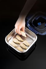 Çelik 1250 ml Kilitli Yemek Meyve Et Buzdolabı Beslenme Saklama Kabı mt106