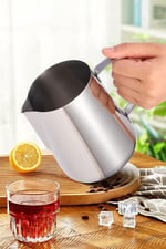 Çelik 1500 ml Büyük Boy Kahve Süt Köpürtme Potu Sütlük Şapşak Balmumu Eritme mt250-15