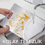 Çelik Kesme Tahtası 2'li Set 304 Paslanmaz Çelik Gıda Temasına Uygun Hijyenik ve Dayanıklı Antibakteriyel 1,6 mm Kesim Panosu Levhası Cam Kesme Tahtası KALİTELİ