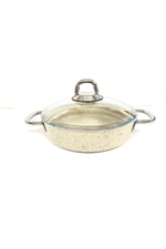 Çelik Kulplu Titanyum Granit Basık Karnıyarık Pilav Tenceresi 28 Cm