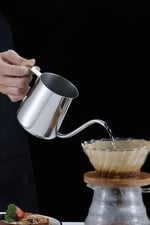Çelik Ölçekli 350 ml 7 Cup Kahve Demleme ibriği Espresso Sıcak Su ibriği mt116
