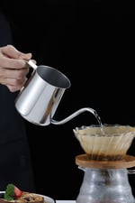 Çelik Ölçekli 350 ml 7 Cup Kahve Demleme ibriği Espresso Sıcak Su ibriği mt116