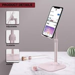 Cep Telefonu Standı, Doboli Masa için Telefon Standı, iPhone ve Tüm Cep Telefonları Tablet ile Uyumlu Telefon Tutucu Standı Pembe