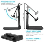 Cep Telefonu Standı, Katlanır Masaüstü Telefon Standı, Açı Yüksekliği Ayarlanabilir Cep Telefonu Tutacağı, Masa, Ofis, Tablet Standı Tüm Telefonlarla Uyumlu 10-25 cm Cep Telefonu/Tablet