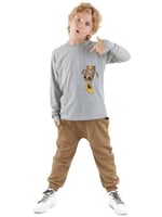 Cepte Kaplan Erkek Çocuk T-shirt Pantolon Takım
