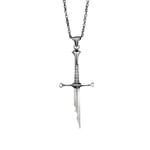 CHARMORA 925 Ayar Gümüş Aragorn Kılıç Kolye – Yüzüklerin Efendisi LOTR Anduril Erkek Kolyesi