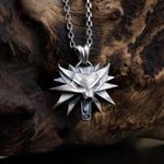 CHARMORA 925 Ayar Gümüş Kurt Kolye Erkek – Witcher Kurt Madalyon Viking Gotik Tasarım