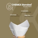 Chemex Kağıt filtre FS-100, kare filtre, 6, 8 ve 10 fincan sürahisi, 100 adet