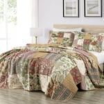 Chezmoi Collection Delaney 3 Parça Çiçekli Yama İşi Önceden Yıkanmış%100 Pamuk Yorgan Seti, Queen - Seçenekler: Daybed, King, Queen, Twin