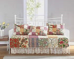 Chezmoi Collection Delaney 5 Parça Çiçekli Yama İşi Günlük Yatak Örtüsü Seti, Önceden Yıkanmış%100 Pamuk Yorgan Örtüsü Seti, Günlük Yatak Boyutu - Seçenekler: Daybed, King, Queen, Twin