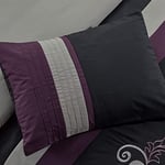 Chezmoi Collection Yorgan Seti, Polyester, Mor/Siyah/Gri, King - Seçenekler: California King, Full, King, Oversized King, Queen, Twin