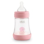 Chicco Mükemmel 5 Silikon Enayi ile 5 Anti-Koloni Töreşi 0 + Ay, Biofontional IntuiFlow Sistemi, Pembe, 150 ml