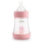 Chicco Mükemmel 5 Silikon Enayi ile 5 Anti-Koloni Töreşi 0 + Ay, Biofontional IntuiFlow Sistemi, Pembe, 150 ml