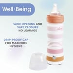 CHICCO Physio vakumlu içecek şişesi, yumuşak silikon ve yumuşak Sense kaplama, altın tutmaz, rejenerasyonu ve sinirliliği azaltır, cam şişe 240 ml, 0 ay+, nötr