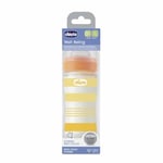 CHICCO Physio vakumlu içecek şişesi, yumuşak silikon ve yumuşak Sense kaplama, altın tutmaz, rejenerasyonu ve sinirliliği azaltır, cam şişe 240 ml, 0 ay+, nötr