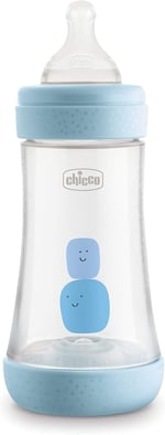Chicco Silikon meme ile mükemmel 5 Babyflschchen (mavi, 240 mi)