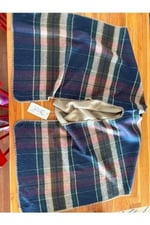 Chinko Unisex Şardonlu Baklava Desenli Yumuşacık Çok Özel Bir Panço GRİ KREM SARI Standart-1
