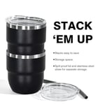 CHLJAR 4 oz İstiflenebilir Bardak, 4 Paket Mini Bardak Kamışlı, Vakum Yalıtımlı Espresso Kahve Fincanı, Parti içecekleri, Kahve, Kokteyl, Bar, Seyahat, Kamp, Siyah