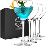 Chouggo Nick & Nora Bardakları Kokteyl Bardakları 4'lü Set, El Üfleme Premium Kristal Kokteyl Bardağı, Bar, Martini, Kozmopolitan, Manhattan için, 170 ml, Şeffaf