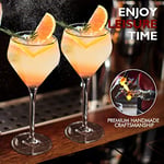 Chouggo Nick & Nora Bardakları Kokteyl Bardakları 4'lü Set, El Üfleme Premium Kristal Kokteyl Bardağı, Bar, Martini, Kozmopolitan, Manhattan için, 170 ml, Şeffaf