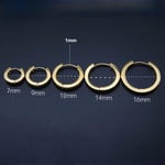 Christian Breton Gold Lüks 316 L Cerrahi Çelik Halka Küpe - 12 mm