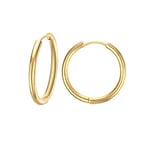 Christian Breton Paslanmaz Çelik Gold Halka Küpe - iç çap 15 mm - kalınlık 2,5 mm- 1 çift
