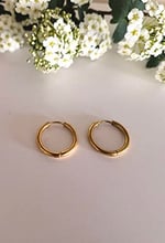 Christian Breton Paslanmaz Çelik Gold Halka Küpe - iç çap 15 mm - kalınlık 2,5 mm- 1 çift