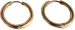 Christian Breton Paslanmaz Çelik Gold Halka Küpe - iç çap 15 mm - kalınlık 2,5 mm- 1 çift