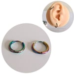 Christian Breton Paslanmaz Çelik Rainbow Minik Halka Küpe - 7 mm - 1 çift