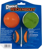 Chuckit! Fetch Medley 3'lü Köpek Oyun Topu Seti – Strato Ball, Ultra Squeaker ve Erratic Ball - (M)