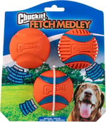 Chuckit! Fetch Medley Gen 3 (Ultra Ball, Fetch Ball, Rugged Ball) 3'lü Köpek Oyun Topu Seti (Orta Boy)