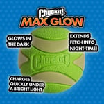 Chuckit! Max Glow Gece Parlayan Oyun Topu (XL) - Fosforlu, Işıkta Parlayan, Dayanıklı, Köpekler İçin Gece Oyun Topu