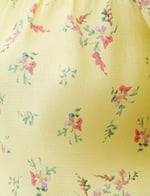 Çiçekli Balon Kollu Kare Yaka Crop Bluz