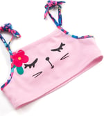 Çiçekli Kedi Kız Çocuk Bikini