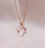 Çiçekli model gümüş kadın kolye (ROSE)