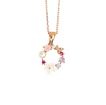 Çiçekli model gümüş kadın kolye (ROSE)
