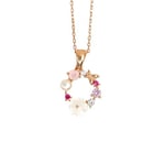 Çiçekli model gümüş kadın kolye (ROSE)