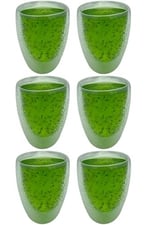 Çift Cidarlı Buzlu Kahve, Latte, Çay Bardağı Seti, 300 ML, 6 Adet, Borosilikat Cam
