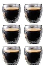 Çift Cidarlı Buzlu Kahve, Latte, Çay Bardağı Seti, 250 ML, 6 Adet, Bej