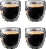 Çift Cidarlı Buzlu Kahve, Latte, Çay Bardağı Seti, 250 ML, 4 Adet, Bej