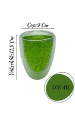 Çift Cidarlı Buzlu Kahve, Latte, Çay Bardağı Seti, Borosilikat Cam, 300 ML, 4 Adet, Şeffaf - 2221