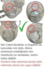Çift Cidarlı Buzlu Kahve, Latte, Çay Bardağı Seti, 300 ML, 3 Adet, Bej, Borosilikat Cam - 2221