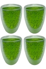 Çift Cidarlı Buzlu Kahve, Latte, Çay Bardağı Seti, Borosilikat Cam, 300 ML, 4 Adet, Şeffaf - 2221