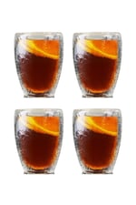 Çift Cidarlı Buzlu Kahve, Latte, Çay Bardağı Seti, Borosilikat Cam, 300 ML, 4 Adet, Şeffaf - 2221
