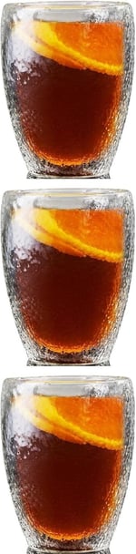 Çift Cidarlı Buzlu Kahve, Latte, Çay Bardağı Seti, 300 ML, 3 Adet, Bej, Borosilikat Cam - 2221