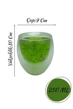 Çift Cidarlı Buzlu Kahve, Latte, Çay Bardağı Seti, 250 ML, 6 Adet, Bej