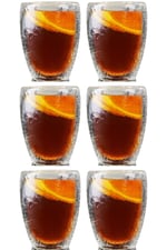 Çift Cidarlı Buzlu Kahve, Latte, Çay Bardağı Seti, 300 ML, 6 Adet, Borosilikat Cam